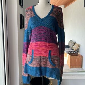 Roxy Multicolor Striped Sweater Cardigan
